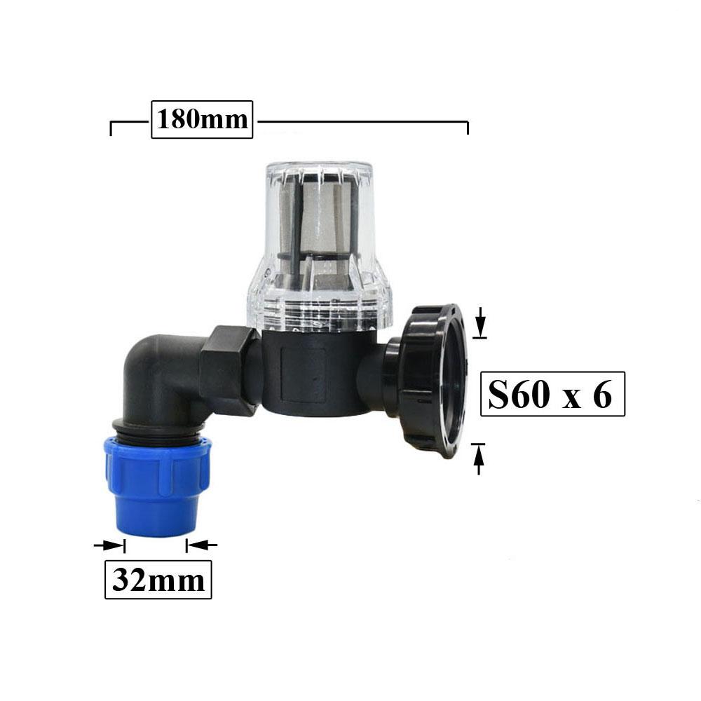 Złączka do rur z tworzywa PE 20/25/32mm Filtr S60 Adapter IBC Trójnik Kolanko Rozdzielacz Wody na 2 drogi Złącze Rury Do Nawadniania Farmy