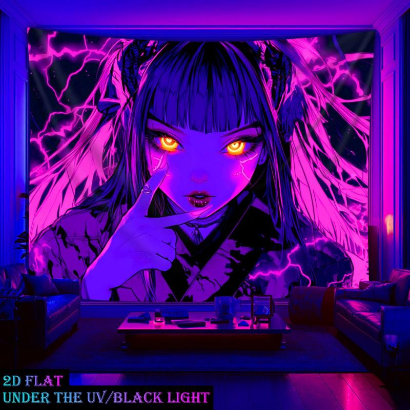 VIKAMA Cyber Dark Girl Tapestry Atmosphere Ins Style Esports Room Bar Live Room Room Room Decoration Home Decoration
