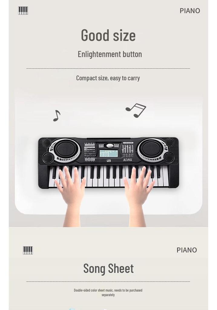 37-Key Kids' Beginner Electronic Piano - Educational Music Toy