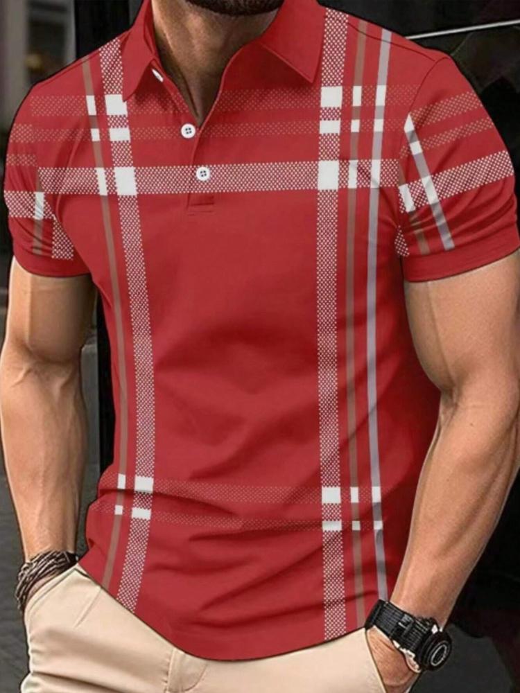 

Рубашка поло с коротким рукавом и принтом в клетку, полуоткрытая, на пуговицах 3XL