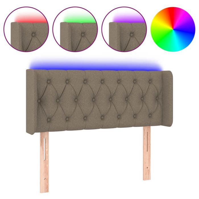 VidaXL LED Headboard Bedroom Furniture Single Bed Accessory Headboard Interior Taupe 3123558