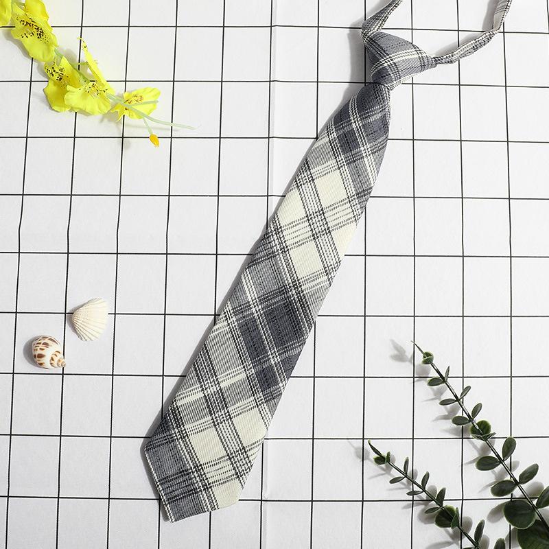 Jk Small Tie Female College Style Lazy Japanese Plaid Uniform Shirt Tie Student Ins Men'S And Women'S Short Styles Free Of Charge