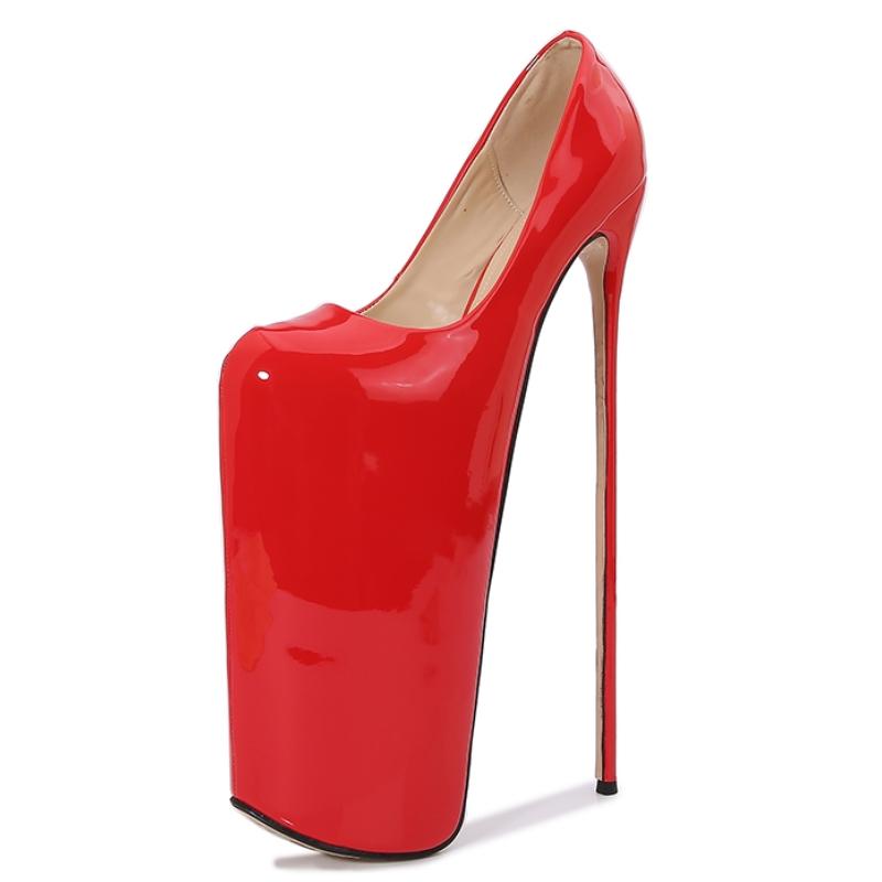 22cm Platform Super Stiletto High Heels Pumps Sexy Patent Leather Red Pink Extreme Heeled Party Fetish Wedding Shoes Big Size 50