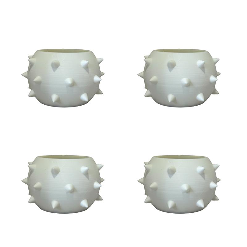 4 Pieces Mini Spherical Flower Pot Succulent Pot Desktop Ornament Plastic Planter Home Decor Plant Pot