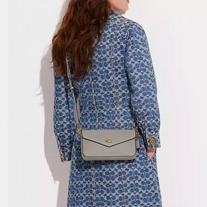 Coach Wyn Cow Leather Crossbody Bags Small Women's Gray (Unisex) Crossbody Bags C8439 B4DOY