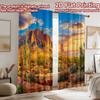 2D flat printing 2pcs Window Curtains Desert Mountain Landscape Saguaro Cacti Digital Printed Polyester Drapes Party Decorations