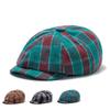 Comfortable Flat Peaked Cap Print Plaid Octagonal Beret Unisex Painter Beret Hat  Spring Season