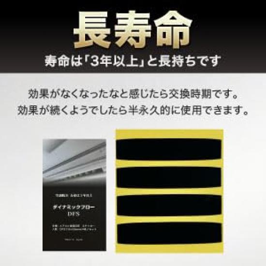 Toa System Create Dynamic Flow DFS Car Accessories Air Conditioner Cooling Enhancement Lifespan Deodorizing Stickers 4 + 3-Year (10x55mm Black,