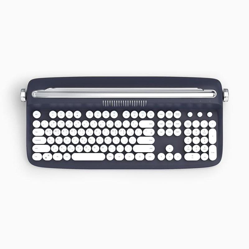 Actto Retro Bluetooth Typewriter-Style Keyboard & Mouse Combo for Business Office (104-Key)