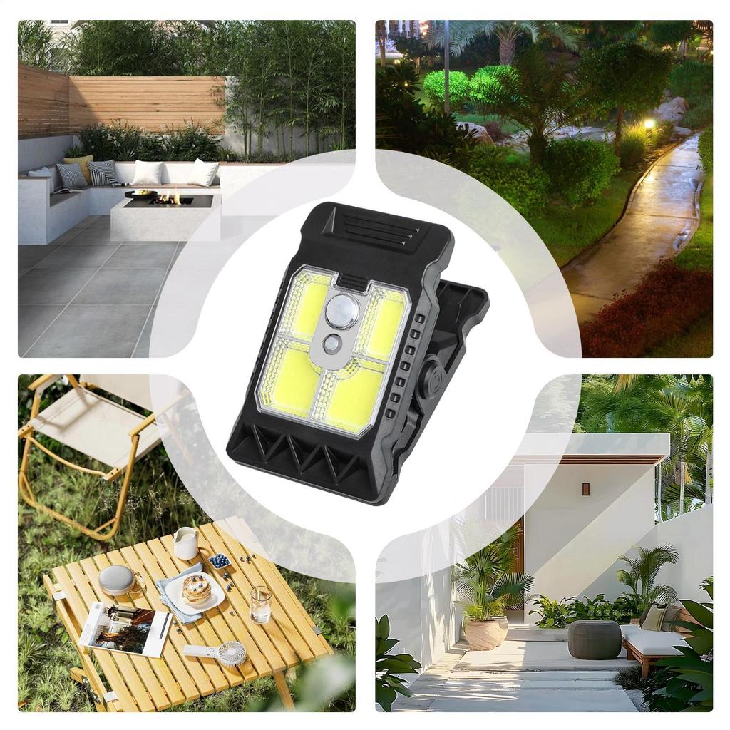 Outdoor Solar Clamp On Motion Sensor Lights Waterproof Work Light Camping Lamp Fence Walls Garage Led Lamps