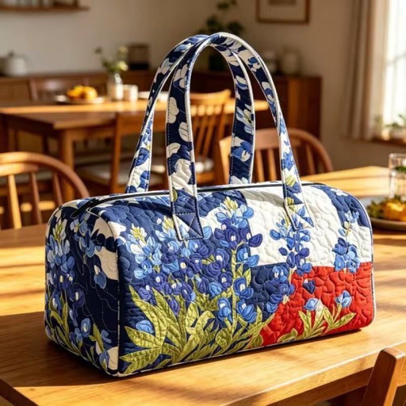TEMU Quilted Travel Bag Fashion Print Womens Yoga Tote Gym