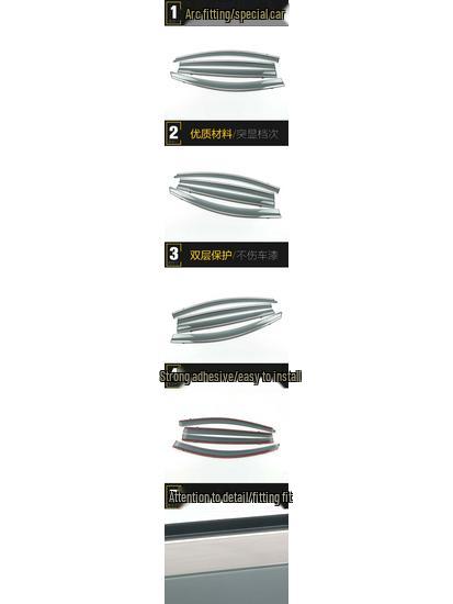 05-10 Tiida 3D Stainless Steel Rain Deflectors: Visor Trim & Decoration