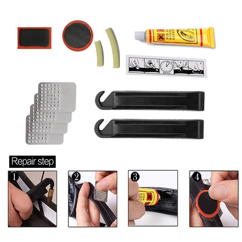 Bicycle Tire Combination Bicycle Repair Tool Mountain Bike Tire Pry Bar Tire Repair Film Quick Tire Repair Set ,Quick Tire Repair Tool Set