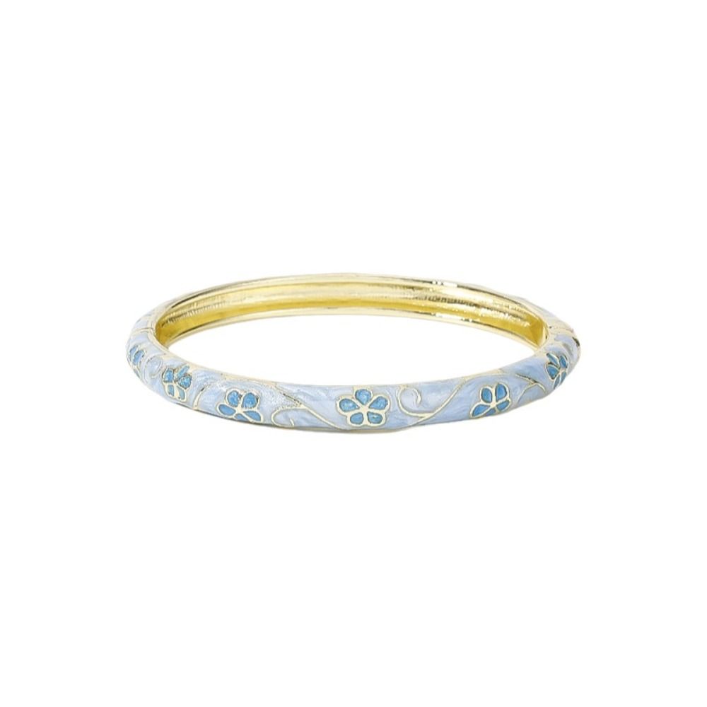 Colorful Flower Bangle Traditional Women's Hand Bracelet Vintage Vintage Cloisonne Bangle Girls