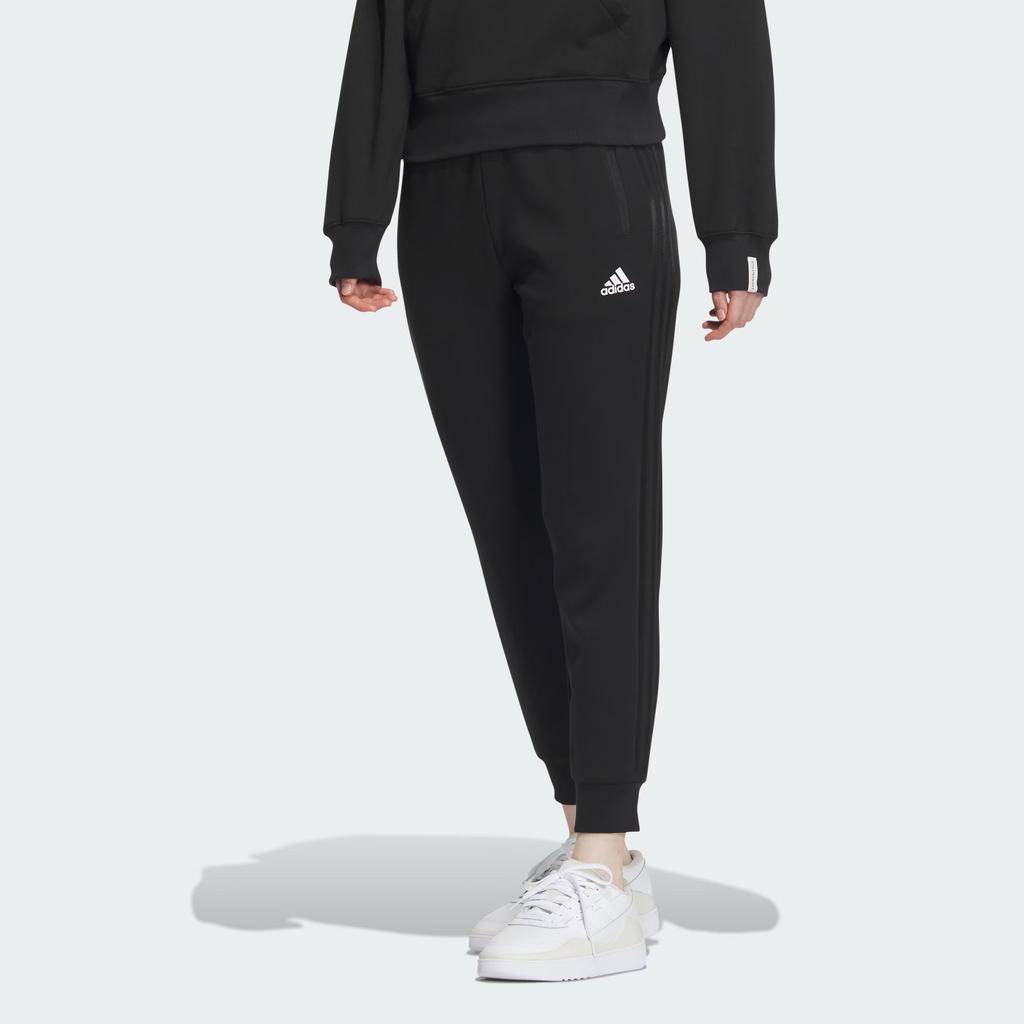Adidas Sportswear Knit Pants Solid Color Logo Jogger Knit Sports Pants Women Pants Black JE3207