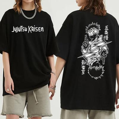 Japanese Anime Jujutsu Kaisen T-Shirt Unisexga Satoru Gojo Graphic T Shirt Unisex Fashion Cotton Oversized T Shirts Unisex Streetwear