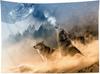 Wolf Tapestry Wall Hanging Wild Animal Wall Tapestry Wolves Howl In Snowy Tapestries Winter Snow Scene Wall Decor Blanket For