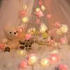LED Rose String Lights, 10 LED, Indoor Outdoor DIY Decor, Battery Box (Battery Not Included)