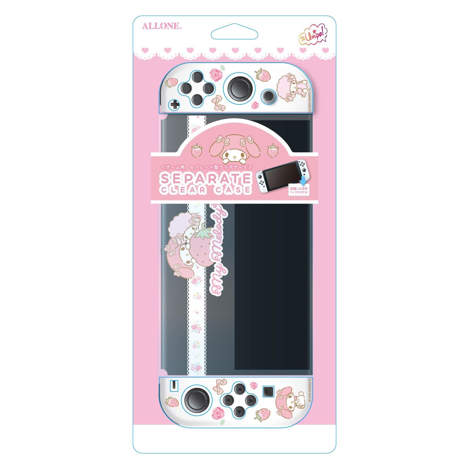 

Allone Separate Clear Case for Gaming Sanrio Characters My Melody x x 10cm Protects from Scratches and Dirt Compatible with Switch OLED Screen