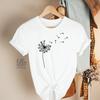 2024 Summer Leisure Breathable Dandelion Seed T-shirt Dandelion Pattern Shirt Women's T-shirt Dandelion Wish T-shirt