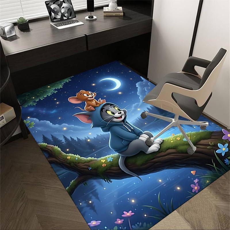 

1 шт. Ковер Том и Джерри, для декора дома и офиса, Коврик под офисное кресло, Праздничный подарок, Ковер для конференц-залаL1153 60cm by 90cm