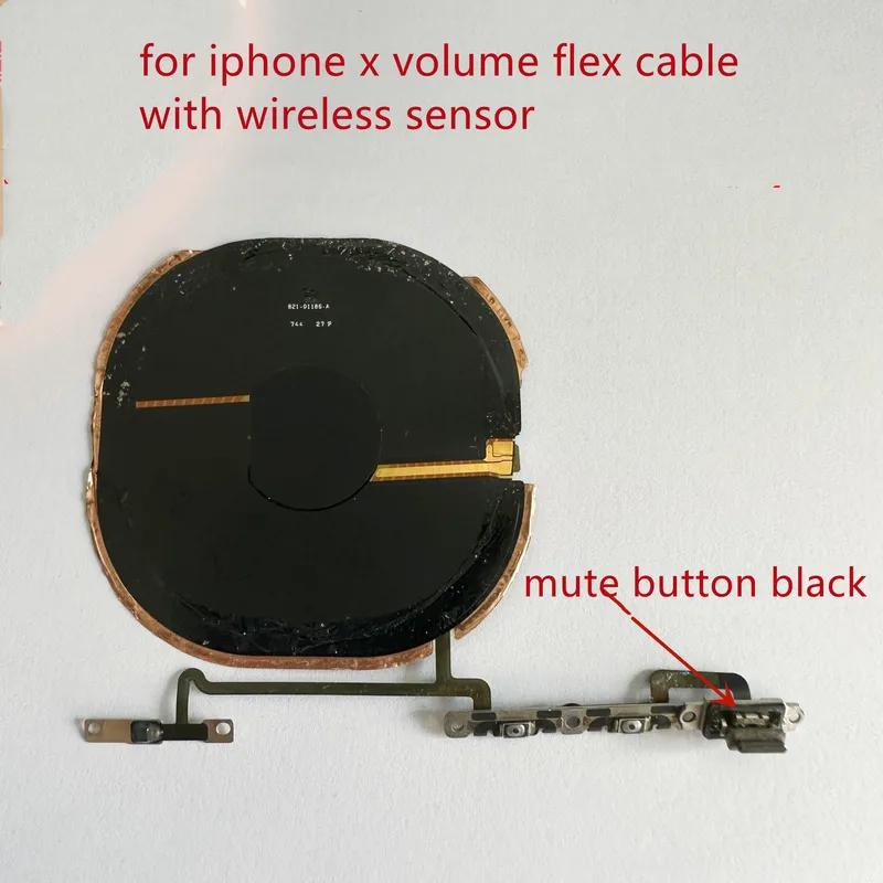 Wireless charging chip volume flex cable, NFC coil, mute button key, for iPhone X, XS, XR,
