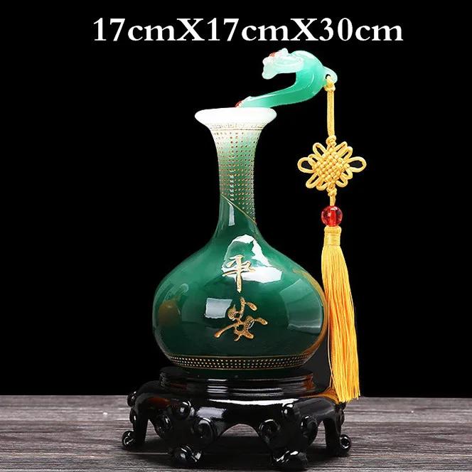 New Resin Peace Ruyi Vase Decoration Lucky Gift Living Room Study Office Desktop Decoration Decoration Opening Christmas Gift