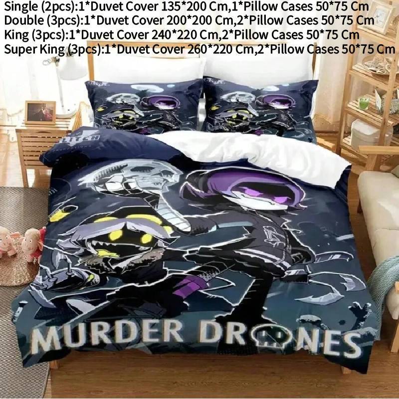 

Anime Drones Murder Bedding Set Duvet Cover Pillowcase For Kids Home Fashion Single
