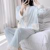 1011 Autumn and Winter New Solid Color Island Velvet Pajamas Women's Long-sleeved Trousers Cardigan Can Be Worn Outside Two-piece Set