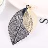 Earrings Leaf Earrings Gold Simple Double Layer Hollowed Out Leaf Earrings Vintage Double Layer Teardrop Straw Large Circle Women's Earrings