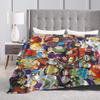 Goku Collage Flannel Blanket DBZ Japanese Anime Awesome Throw Blankets for Home Hotel Sofa 125*100cm Plush Thin Quilt,
