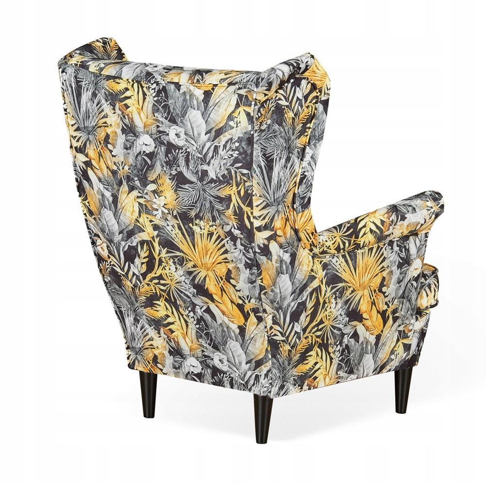 ARI PRINT Wing Chair with Footrest Scandinavian Family Meble 3D Pattern