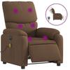 VidaXL Electric Massage Recliner Armchair Brown Fabric 3204816