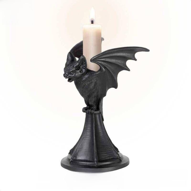 Suporte de Vela Decorativo de Morcego Feito de Resina Estilo Gótico Elegante Para Exibições Festivas
