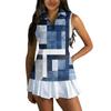 Camiseta Polo de Golf sin Mangas para Mujer con Cuello con Cremallera Estampado Floral Camiseta sin Mangas Deportiva para Deportes y Actividades al Aire Libre