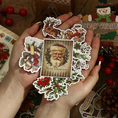 6-47pcs Merry Christmas Stickers Pack Mini Cartoon Santa Claus Notes Sticker for DIY Decoration Album Diary Gift Seal