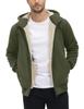 TACVASEN Soft and Warm for Casual Long Comfortable Solid Army Size XL Men's Fleece-Lined Sweatshirt, Winter, Outerwear, Sleeve, Top, Color, Green,