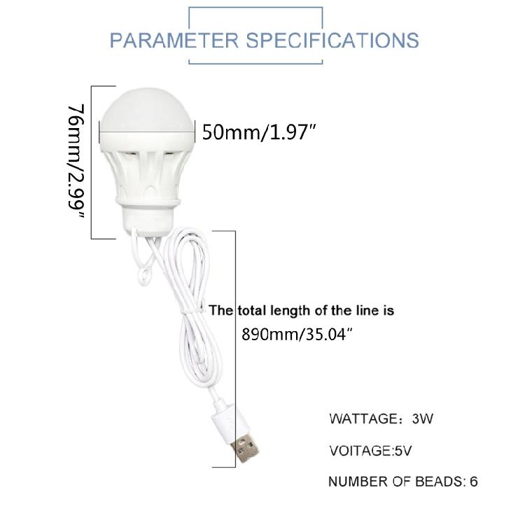 Student LED Lantern Portable Lamp Mini Bulb 5V USB Power Book LED Reading Light