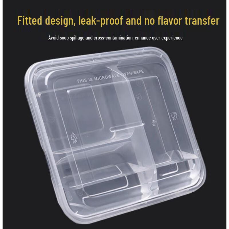 JINGRX Disposable Four-Compartment Meal Box