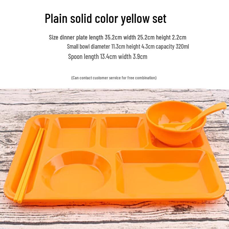 Zhi Shi Melamine Divided Commercial Meal Tray Set
