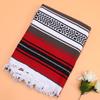 Mexican Blanket Red 130x180cm Thick Blended Serape Woven Throw for Yoga Camping Outdoor Car Sofa Mexican Blanket