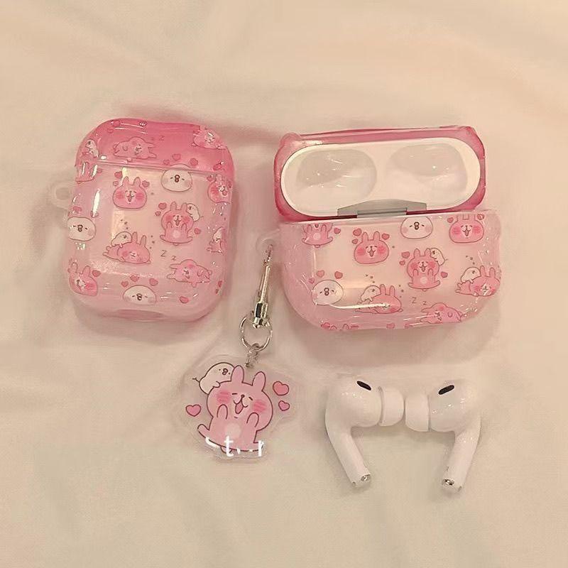 Wave Full Screen Cute Pink Rabbit for Airpodspro1 Earphone Cover AirPods 1 Generation Bluetooth Protective Case 1