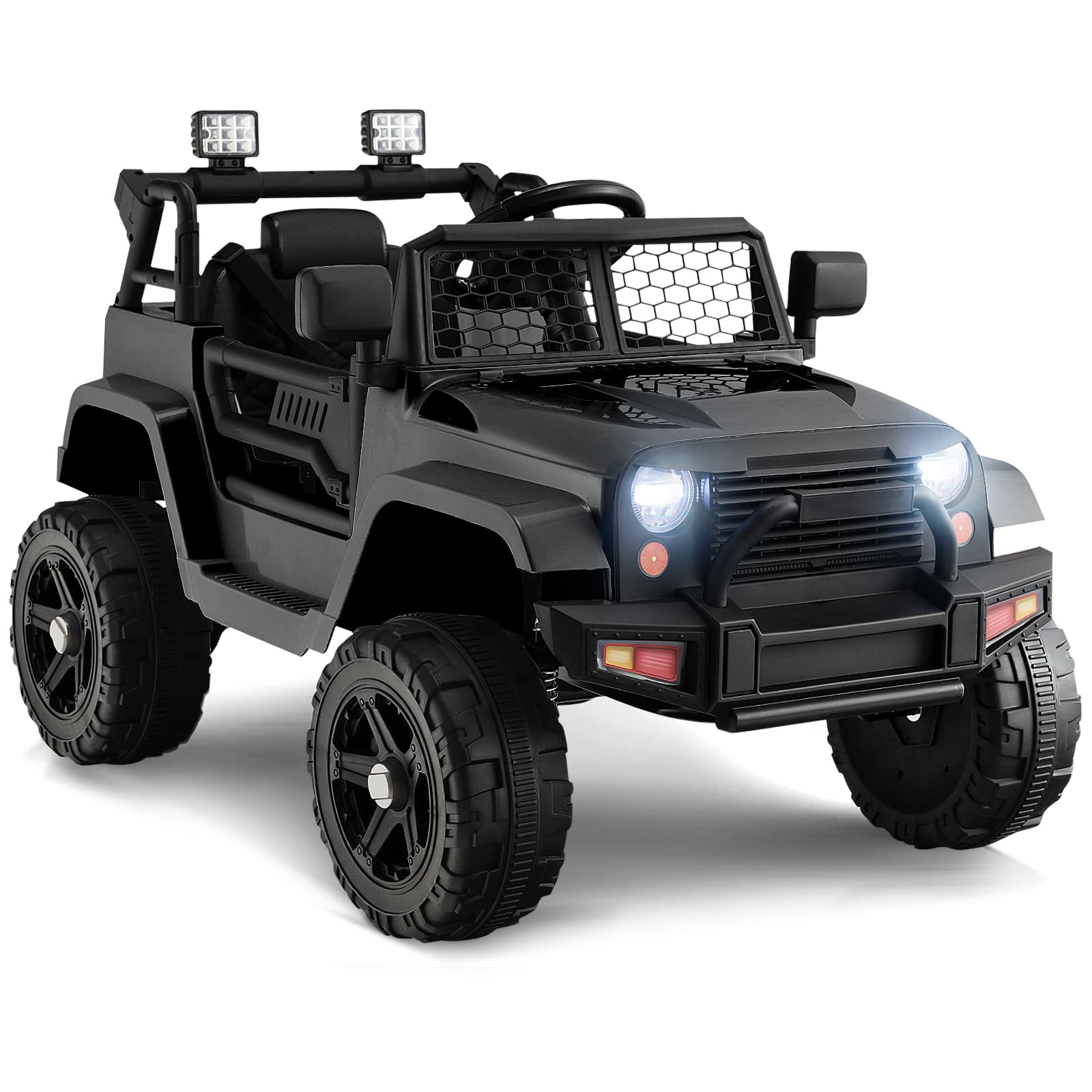 DORTALA 12V Battery Powered Ride On Truck Electric Kids Ride On Car-Black
