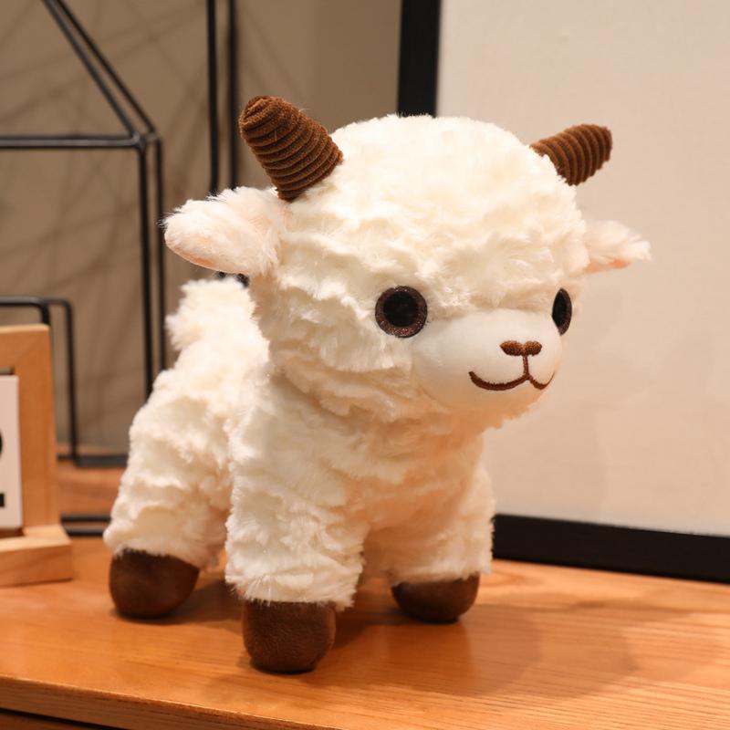 11/14/25cm Cute Sheep Plush Toy Standing Posture Big Eyed Sheep Plush Doll Simulated Sheep With Sheep Horn Doll Child Gift 11cm