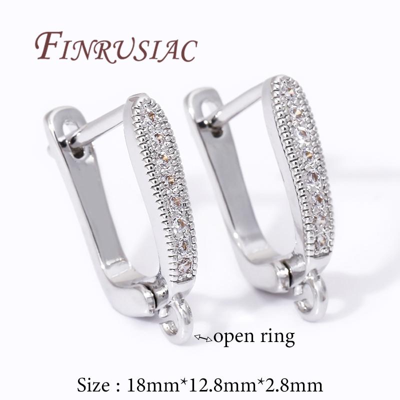 

Серьги из латуни с покрытием 18 карат золотом, с цирконами, на крючке, фурнитура для серег, крепления для серег, швензы, застежки, для DIY 1 pair