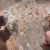 5D Embossed Flower Nail Art Stickers Glitter Laser Petal Self Adhesive Nail Slider Decals Decorations Accessories Diy
