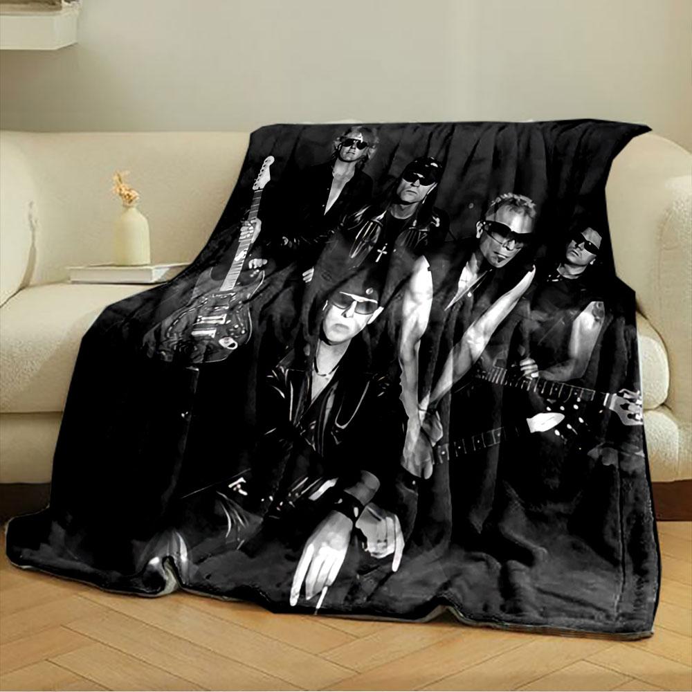 Rock Band In Leather Jackets for All Seasons Blanket Lunch Break Throw Gift