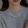 S911 Silver Simple Natural Freshwater Pearl Necklace Women's Light Luxury Temperament High Sense Fashion Versatile Collarbone Chain New