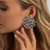 IngeSight.Z 1 Paar Vintage Geometrische Uitgesneden Ronde Stud Oorbellen Dames Trendy Gouden Kleur Piercing Oorbellen Sieraden 2026 Nieuw