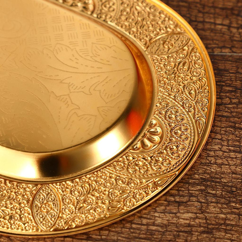 Złota dekoracyjna taca na cukierki talerz do serwowania owoców wyjątkowe kosmetyki organizer na biżuterię